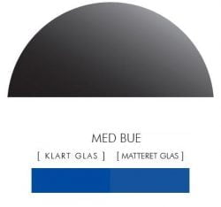 BLÅ stænkpanel halvcirkel i JERNFRIT- glas, - FLERE STØRRELSER
