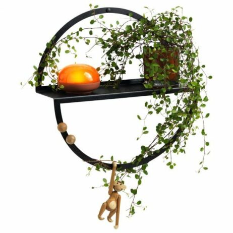 Sort cirkelhylde 35 cm