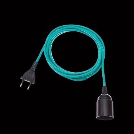 3 mtr. textile cable E27, Emerald