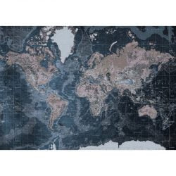Lærreds verdenskort - Blå