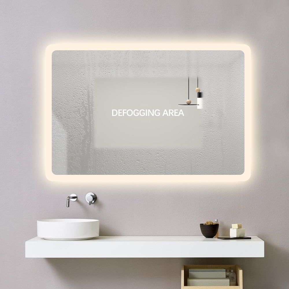 Indtil nu Rejsende købmand Tilsvarende Premium LED badeværelse spejl med Lampeudtag - Antidug - Wallshop.dk