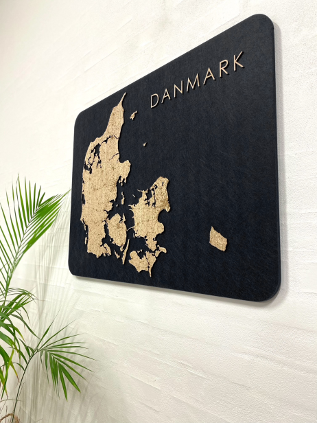 Danmarks Kort Akustikfilt MkayArt Sort