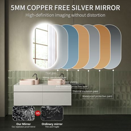 Premium spejl Vilma med LED lys - Flere størrelser