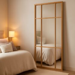 New York spejl teaktræ ramme, rustic finish - 180x90 Partivare