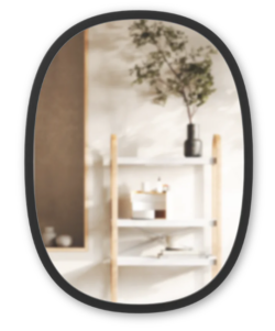Hub oval spejl 45,7X61CM  Sort