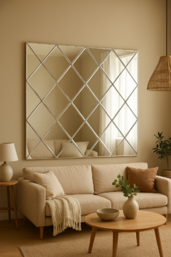 Selvklæbende Glamour Sølv  Spejl - Flere størrelser