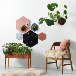 Magnetisk glastavle Hexagonal 21 cm. - flere farver