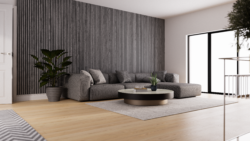 Koniseur akustikpanel 2400x600 i grå eg