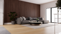 Koniseur akustikpanel 2400x600 i mørk valnød