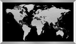 Verdenskort i metal - Dark