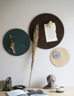 Magnetisk cirkeltavle 25 cm -  valnød finer