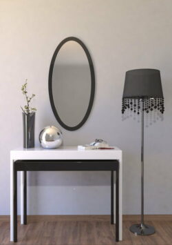 OVALT SPEJL DOMINIKA SORT - flere størrelser