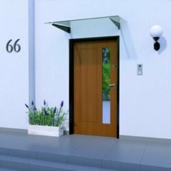 Glastag overdækning over dør 120x90 Sorte støtter