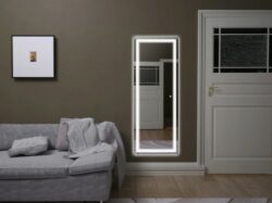 Mainz Basic LED spejl - Lodret sandblæst - Touch - 60x160