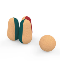 Legetøjs-keglespil i økologisk og bæredygtigt kork til børn