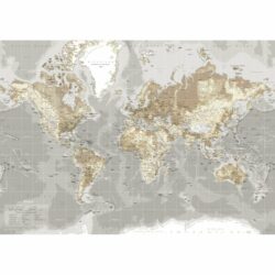 Lærreds verdenskort - Grå