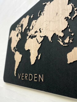 Verdens Kort Akustikfilt MkayArt Sort