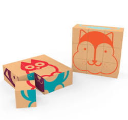 Puslespils-klodser i økologisk kork til børn i alle aldre