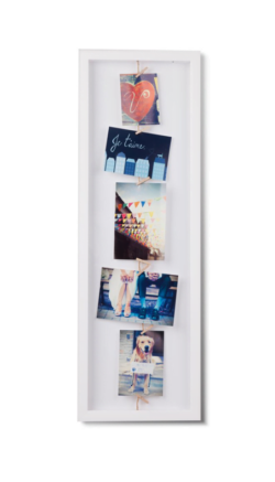 Billedramme 72x24 med snor og klemmer i hvid fra Umbra