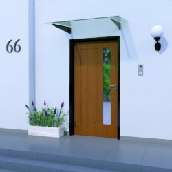 Glastag overdækning over dør 150x90 Sort støtter