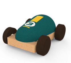 Legetøjsbil i bæredygtigt kork til aktive børn - grøn