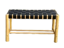 Hâws Nooka bænk i sort reb 90x45x33cm