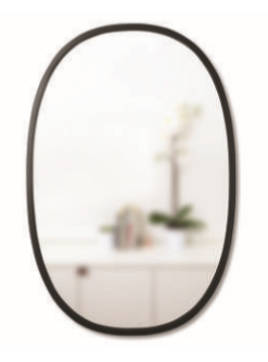 Hub oval spejl 61X91,4CM Sort