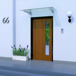 Glastag overdækning over dør 150x90 Stål støtter