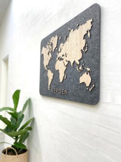 Verdens Kort Akustikfilt MkayArt Koksgrå