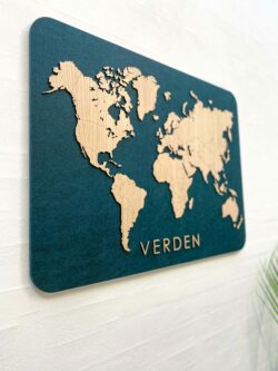 Verdens Kort Akustikfilt MkayArt Flaskegrøn