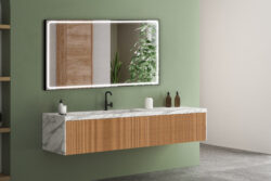 Exclusive Sevilla - LED frontlight spejl i sort ramme med touch - Flere størrelser