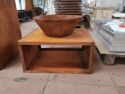 Bålsted med opbevaring i corton stål Lav