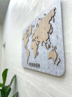 Verdens Kort Akustikfilt MkayArt Lys Marmor