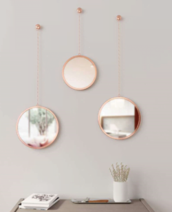 Rund kobber spejle fra Umbra