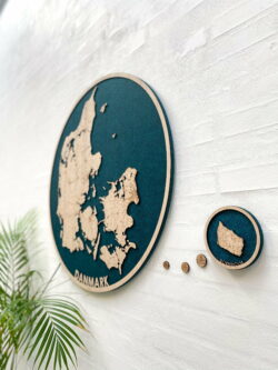 Danmarks Kort Akustikfilt MkayArt Flaskegrøn