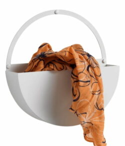 25 CM. CIRKEL OPBEVARINGSHYLDE, HVID METAL