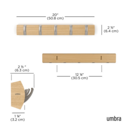 Umbra knagerække - FLIP 5 KROGE Natural