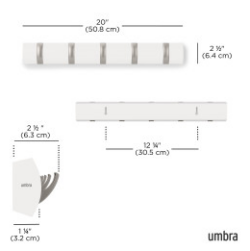 Umbra knagerække - FLIP 5 KROGE Hvid